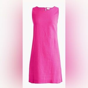 J. Crew Factory Linen-blend sleeveless mini dress in soft azalea size 2 NEW pink